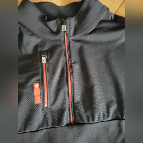 Adidas Size XL 1/4 Zip Red and Black Sweater - Picture 5 of 9